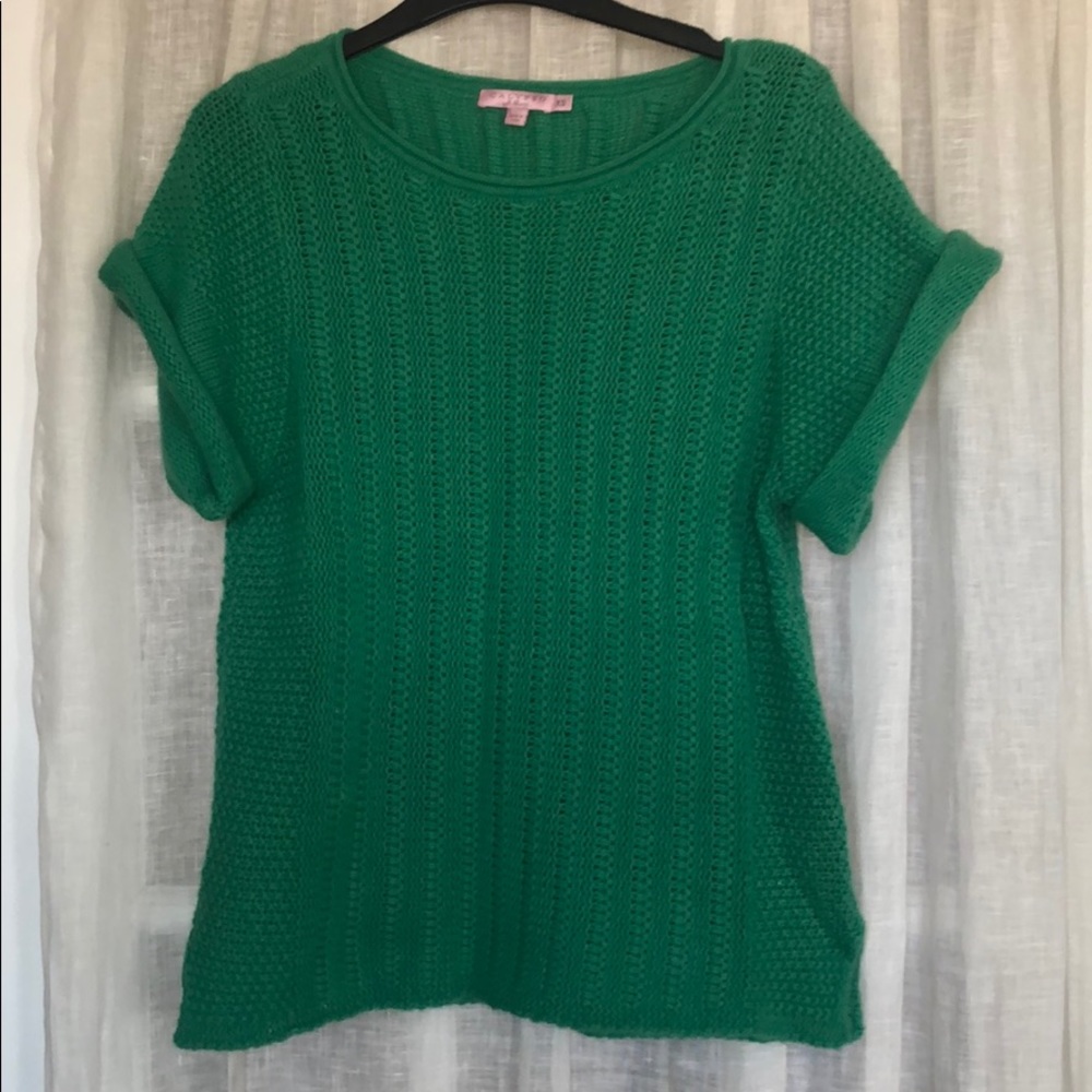 Calypso cashmere short sleeve summer sweater XS